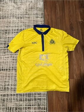 Yellow Soccer Polo with Navy Trim